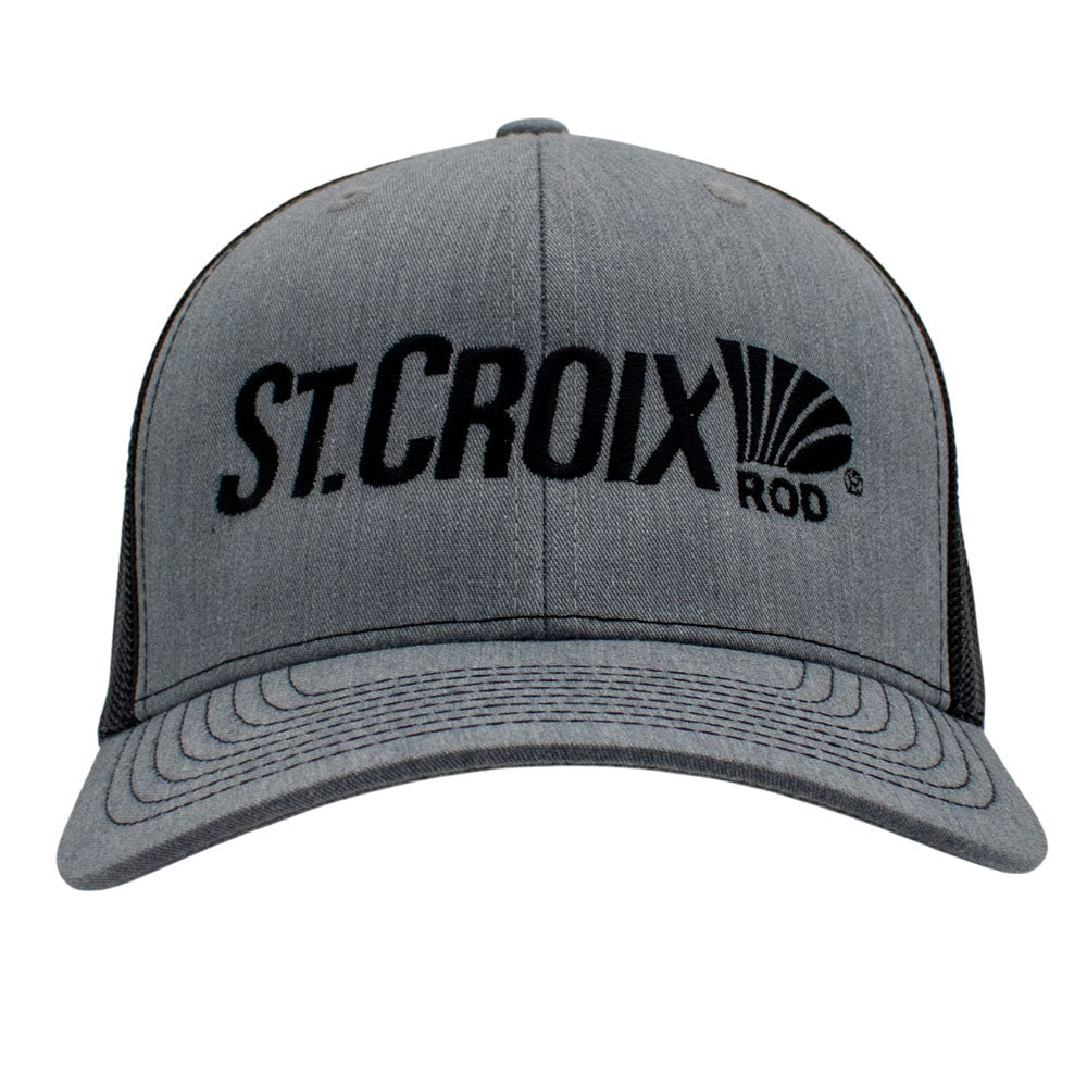 Gray and black cap with 'St. Croix Rod' logo embroidered on the front.
