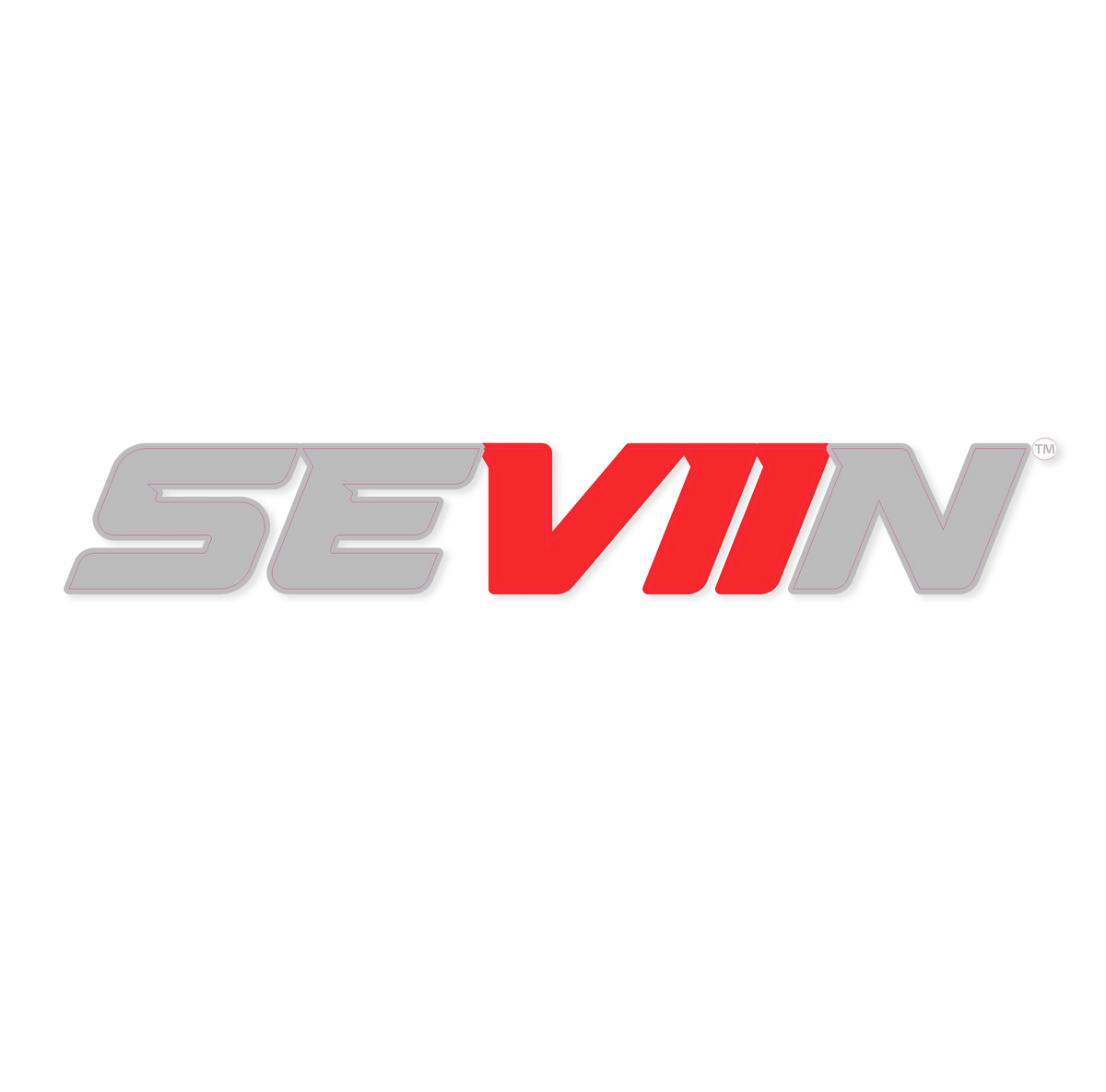 12" SEVIIN Grey/Red Decal product image 1
