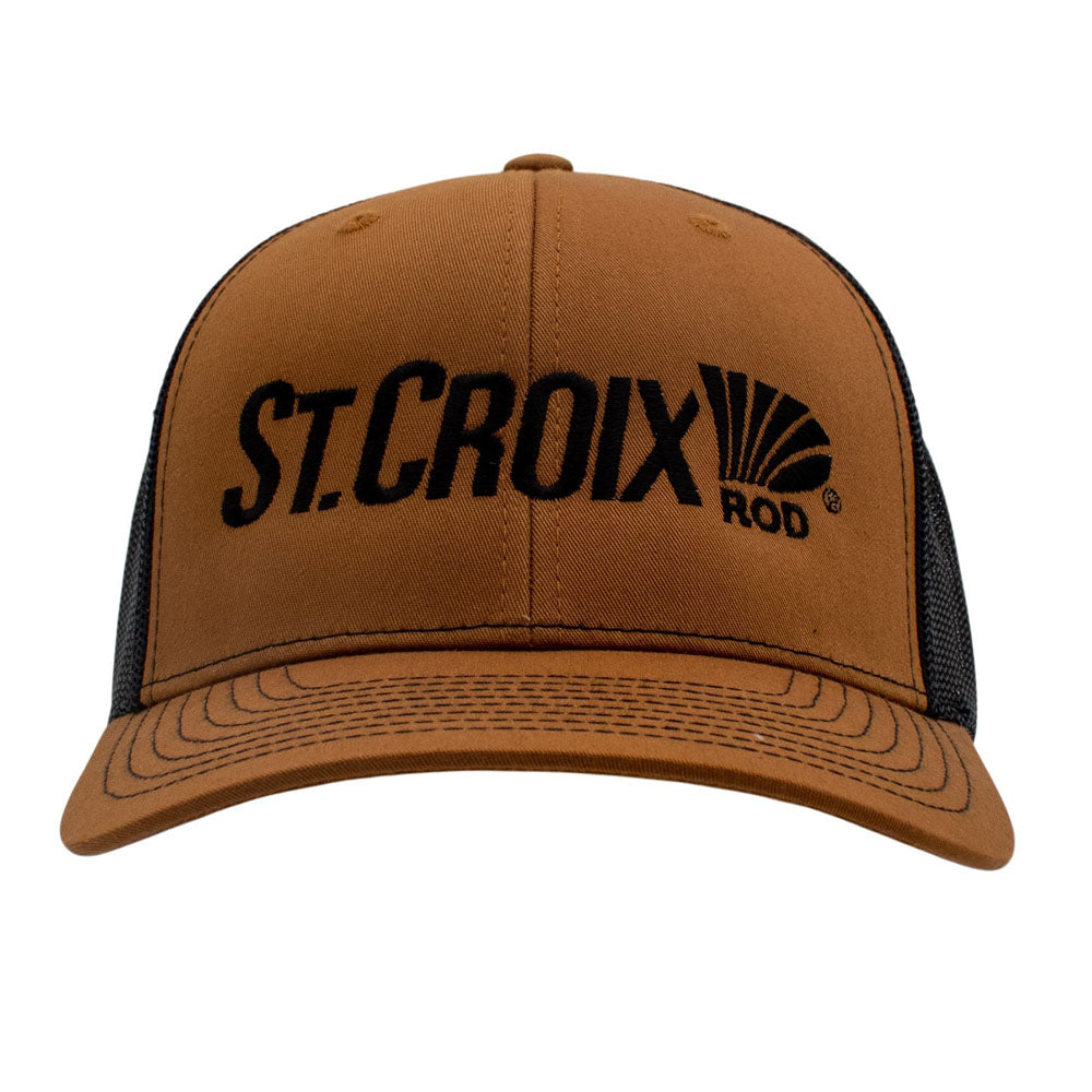 Brown cap with a black 'St. Croix Rod' logo on the front.