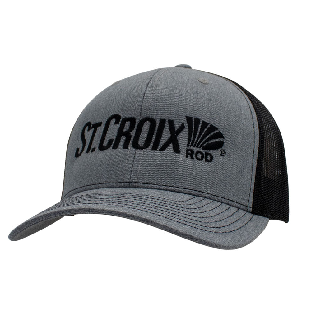 Gray and black cap with 'St. Croix Rod' logo on the front.