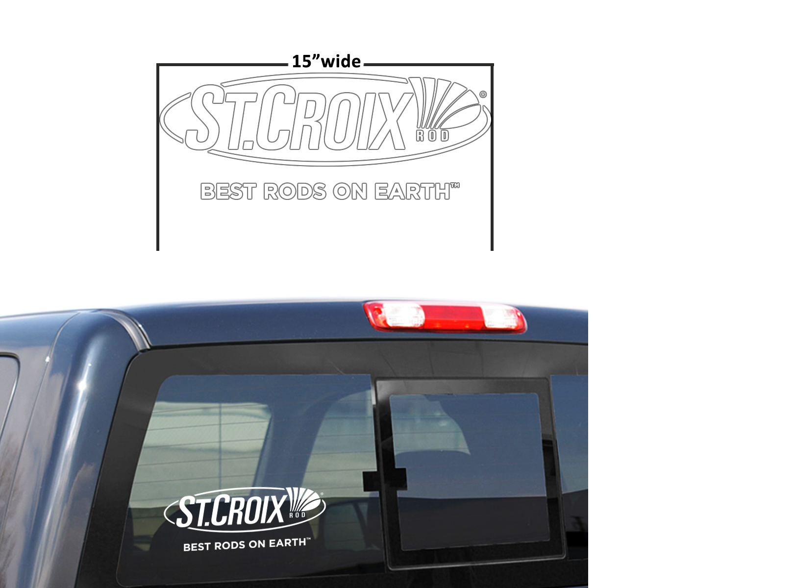 St. Croix 15" Classic White Decal