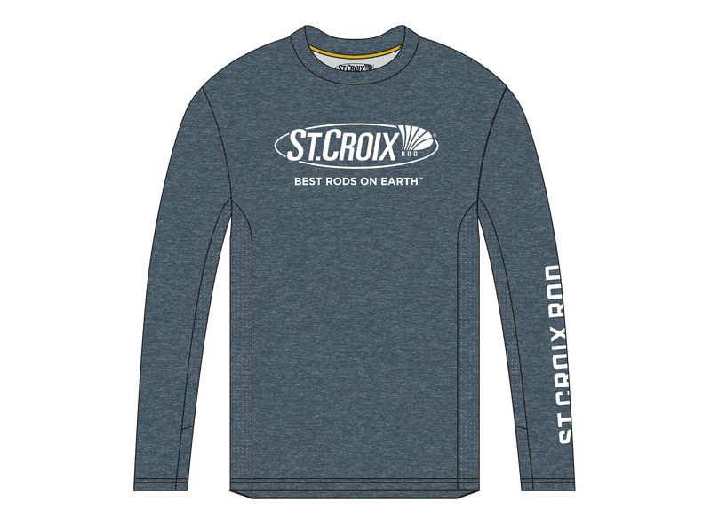 St Croix Fishing Rod Mens T-Shirt Sz M Long Sleeve Crewneck Dri-Power  Spellout